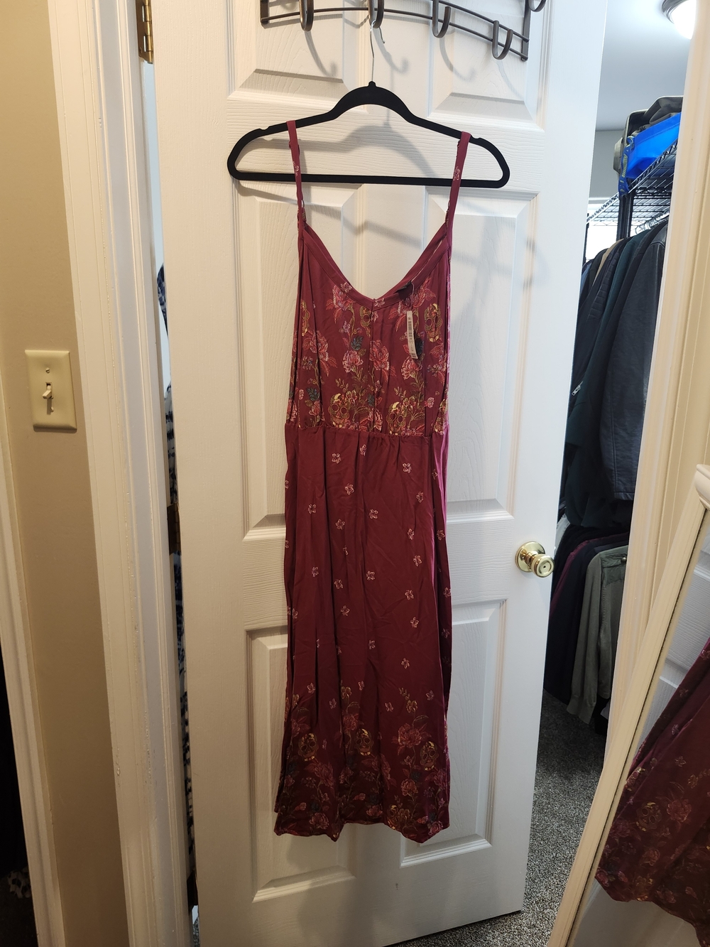 Torrid Burgundy Floral Midi Slip Dress: NWT, 3 X